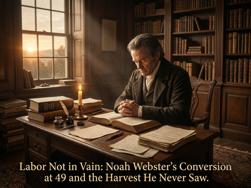 Labor Not in Vain: Noah Webster’s Conversion at 49 and the Harvest He Never Saw